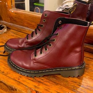 Burgundy Doc. Martens. Size 7.